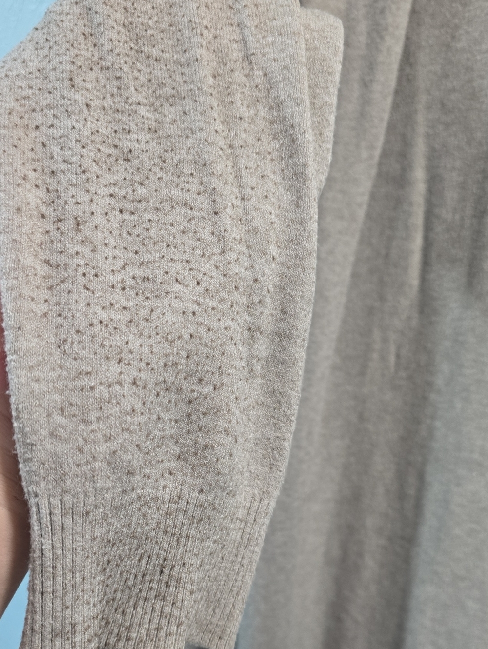 Cyrus Light Gray/Taupe Open-Front Cardigan with Pockets - Picture 4 of 10